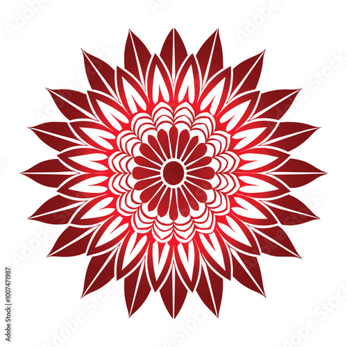 Floral decorative wreath mandala vector with color gradient illustration