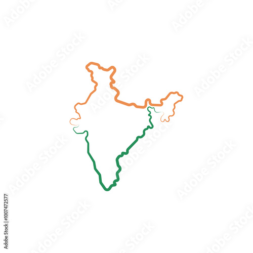 india country map line border vector icon illustration