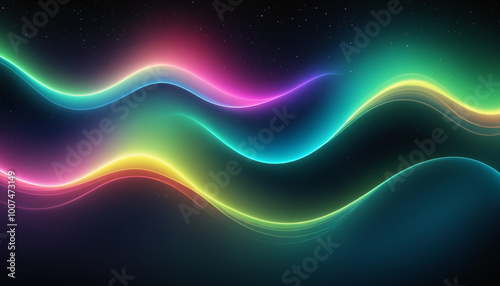 Colorful Aurora in another dimension, wavelike space abstract art,relief