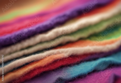 Macro Shot of colorful felt carpets