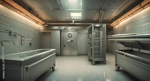 Interior of a morgue animation 4k animation