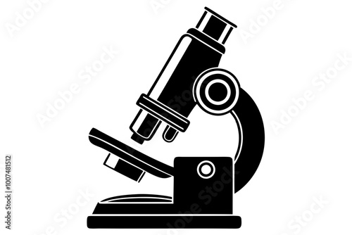 microscope silhouette vector illustration white background