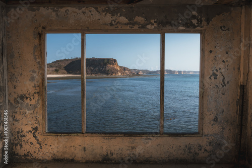 A look through an old window out to see from an abandoned house.