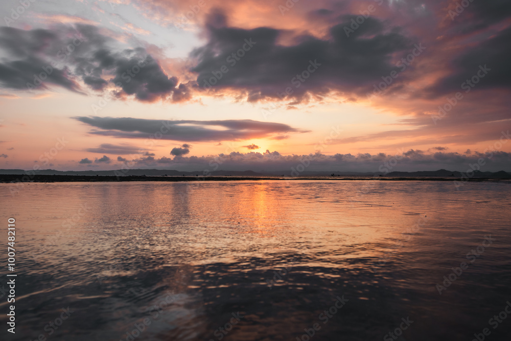 A beautiful sunset by the sea A beautiful sunset by the sea