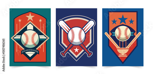 Baseball tournament vintage design layout for poster, flyer, banner template for sports event.