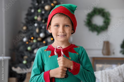 Cute happy little boy dress...