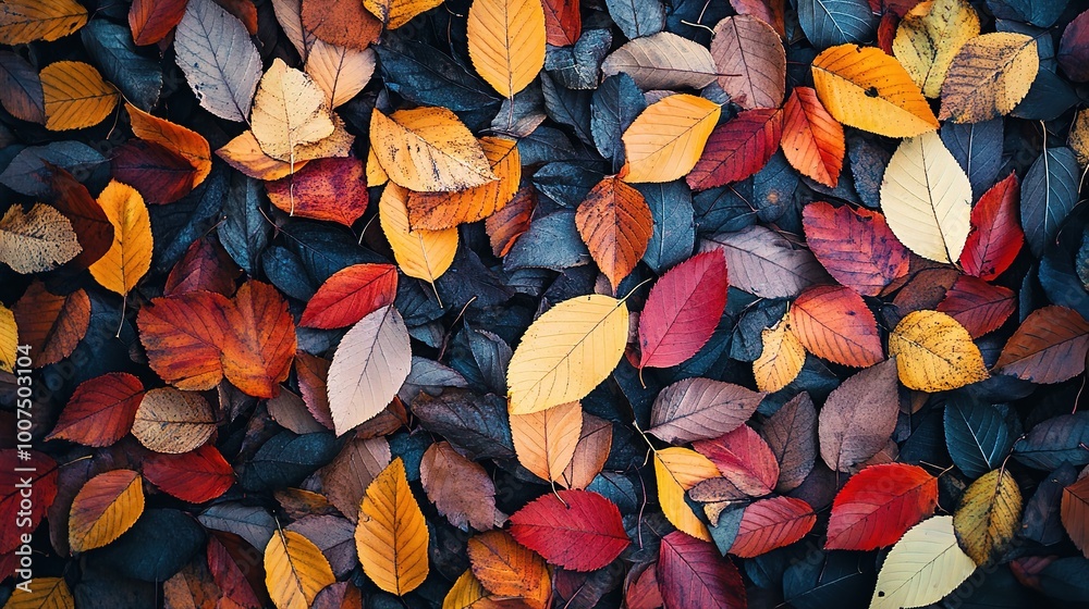 Colorful Autumn Leaves on Ground Colorful Autumn Leaves on Ground