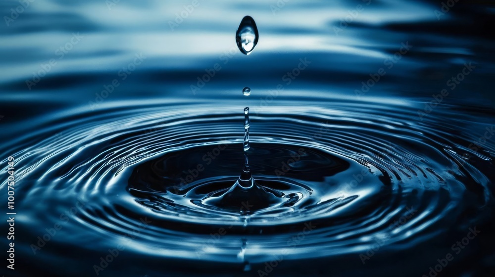 A single drop of water creating a ripple in a vast ocean, representing small actions leading to significant social. A single drop of water creating a ripple in a vast ocean, representing small actions leading to significant social.