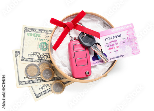 Gift box with keys of new c...