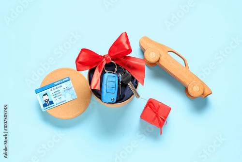 Gift box with keys of new c...