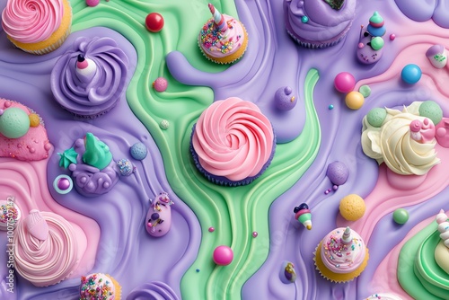 Abstract cupcake background