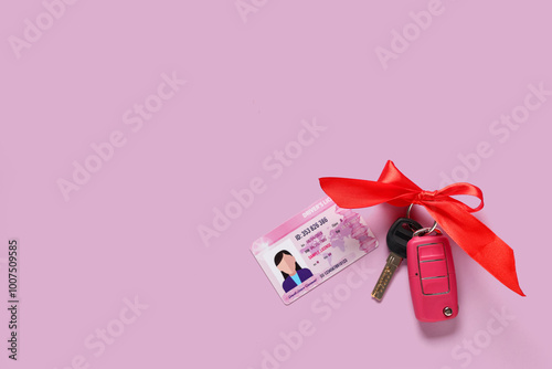 Gift keys of new car with b...