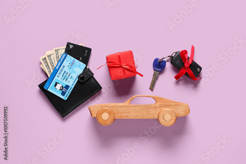 Gift box with keys of new c...