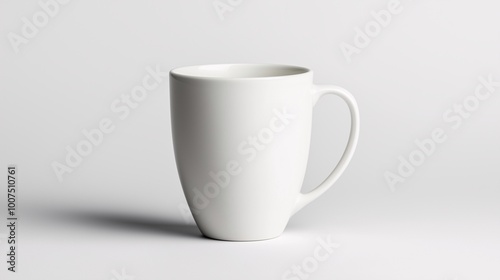 Simple White Coffee Mug on Neutral Background