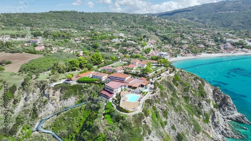 Calispera Hotel Village, Capo Vaticano from a drone, Ricadi in Calabria, Italy, Europe photo