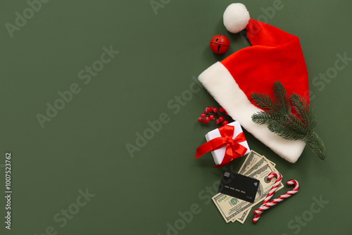 Composition with Santa hat,...