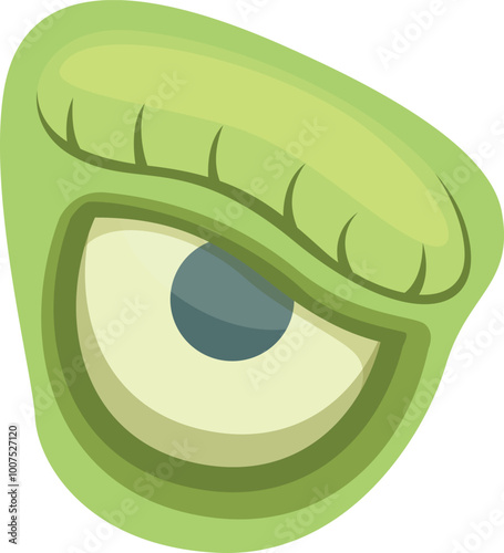 Zombie eye. Corpse green face element icon