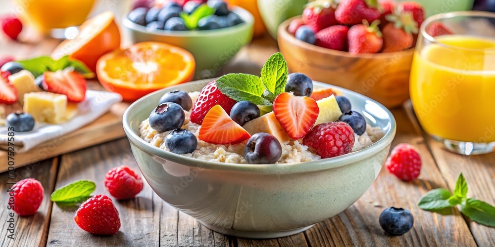 Oatmeal with Berries and Orange, Breakfast, Healthy , Oatmeal with Berries and Orange, Breakfast, Healthy ,