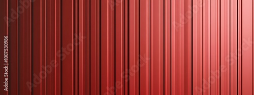  Red corrugated sheet metal. Roof texture background. Steel wall pattern. Container made of iron panels. Ribbed fence for the house used in construction. 