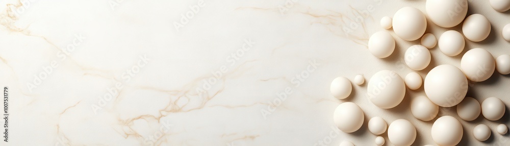 Assorted white mushrooms on a marble surface, perfect for culinary or food-related themes. Assorted white mushrooms on a marble surface, perfect for culinary or food-related themes.