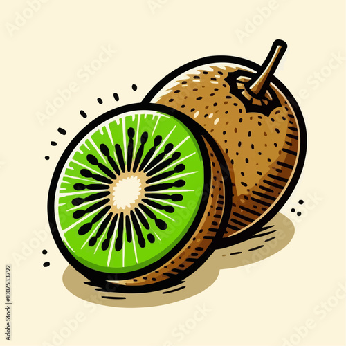 kiwi fruit on a white background