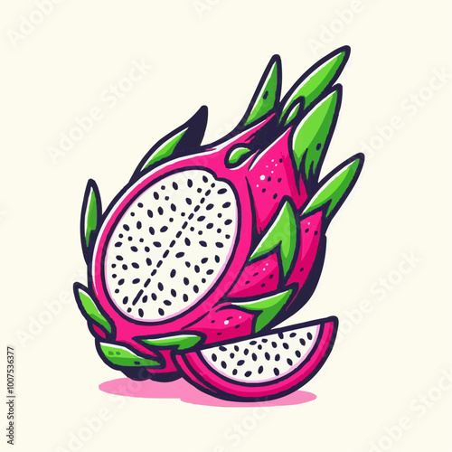 illustration of a dragon fruit