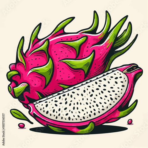 illustration of a dragon fruit