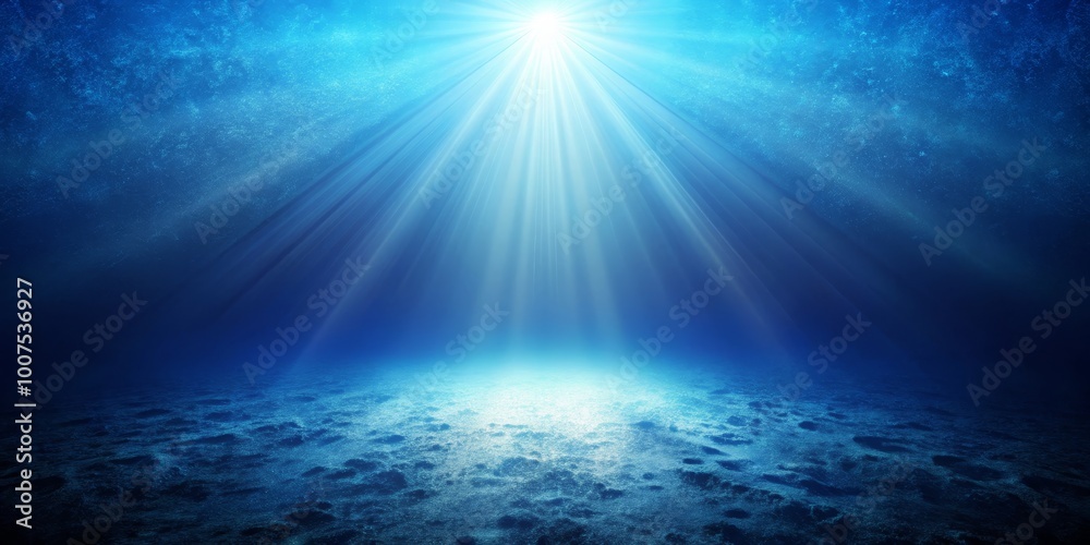 Underwater Light Beam Illuminating Seabed, ocean , underwater Underwater Light Beam Illuminating Seabed, ocean , underwater