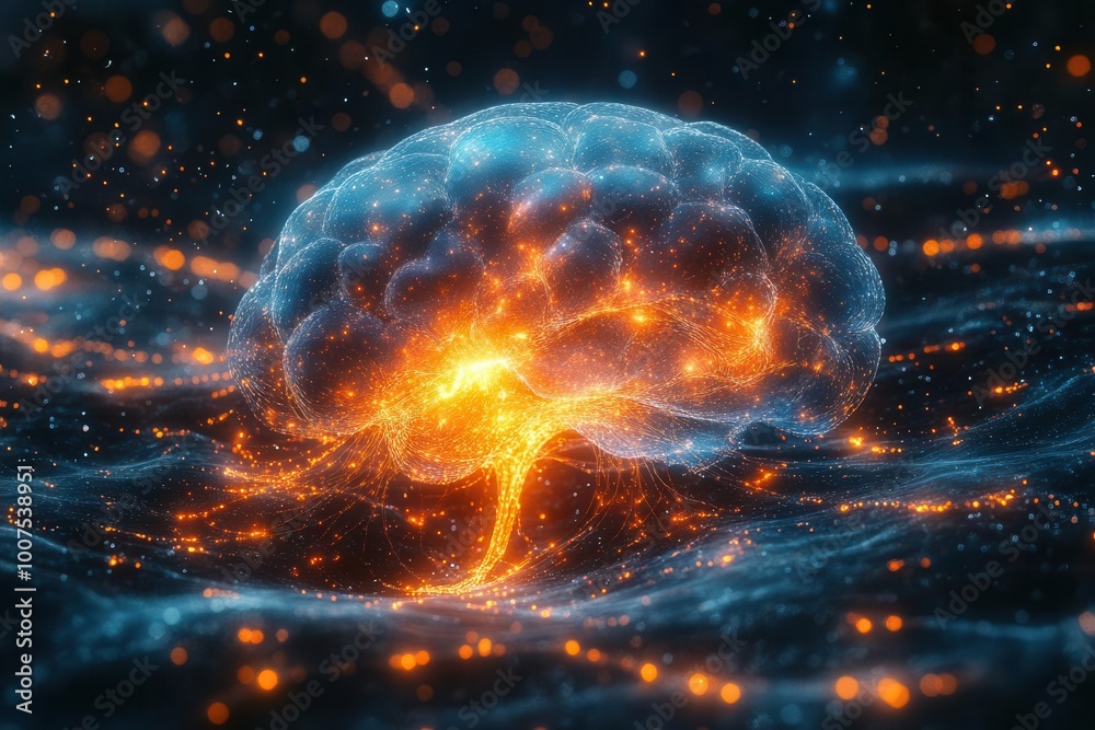 a detailed closeup of a human brain with neurons firing vividly illustrating neural connections and the complexity of human thought and consciousness a detailed closeup of a human brain with neurons firing vividly illustrating neural connections and the complexity of human thought and consciousness