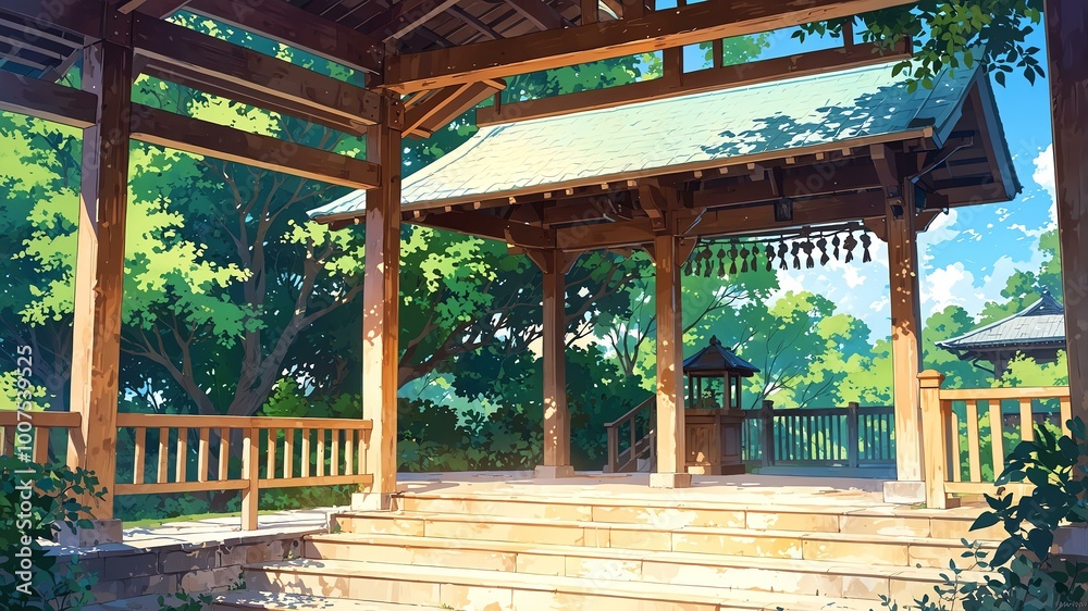gazebo exterior anime high-quality image and aesthetic background gazebo exterior anime high-quality image and aesthetic background