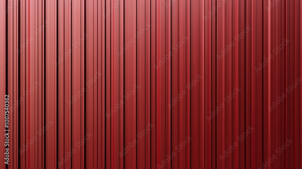 Red corrugated sheet metal. Roof texture background. Steel wall pattern. Container made of iron panels. Ribbed fence for the house used in construction. Red corrugated sheet metal. Roof texture background. Steel wall pattern. Container made of iron panels. Ribbed fence for the house used in construction.