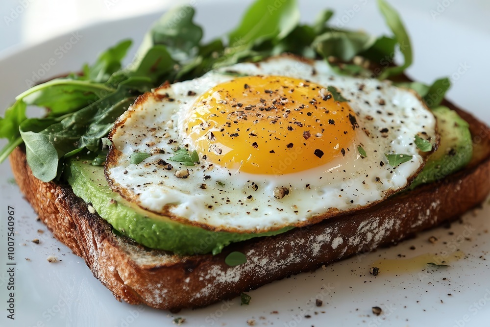avocado toast topped with a perfectly fried egg displayed on a pristine white background showcasing the creamy green and golden hues of this delicious dish avocado toast topped with a perfectly fried egg displayed on a pristine white background showcasing the creamy green and golden hues of this delicious dish