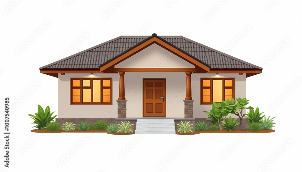 Bungalow: Front View Full Length Bungalow: Front View Full Length