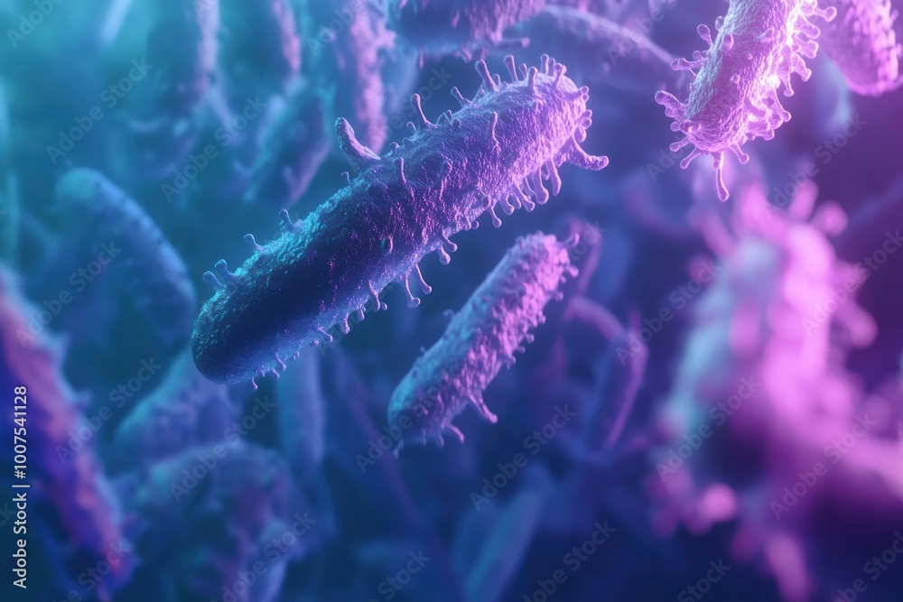 Fototapeta premium Dynamic Microscopic View of Captivating Microorganisms