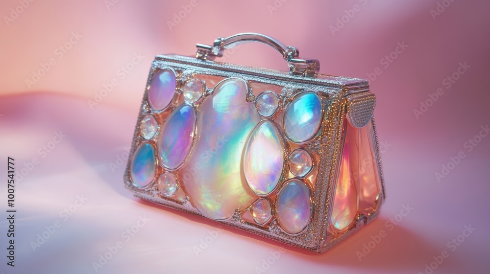 Handbag Made from Iridescent Moonstones Handbag Made from Iridescent Moonstones