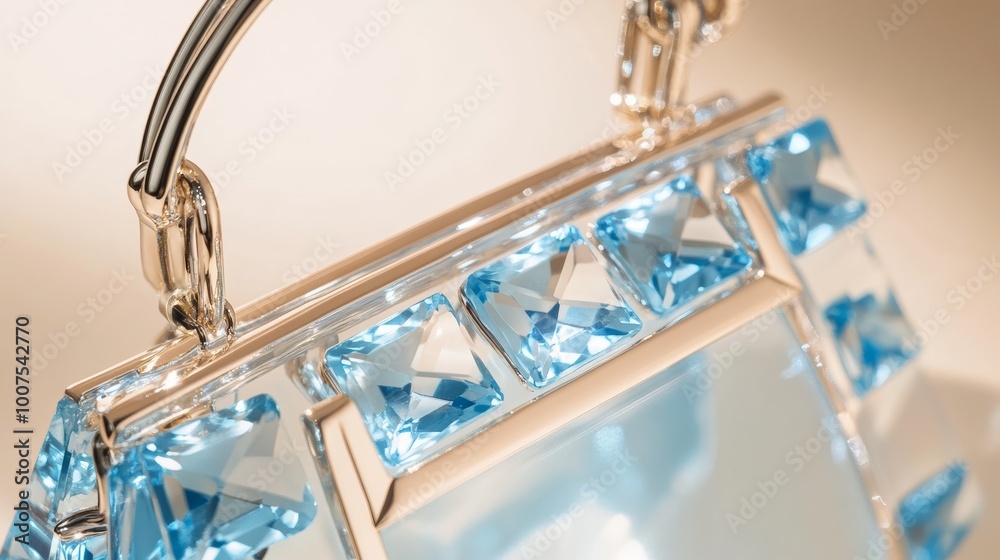 Obraz premium Aquamarine Handbag with Platinum Frame