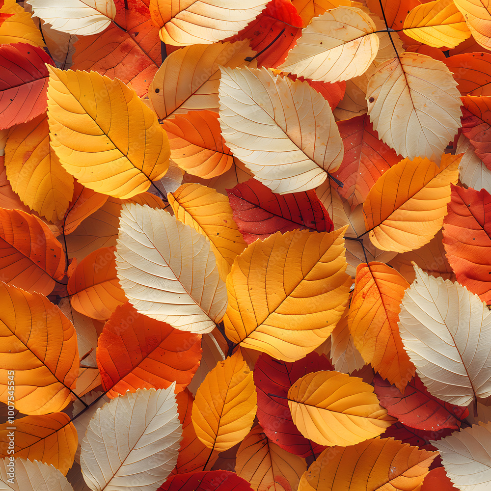 Vibrant autumn foliage pattern with red, orange, and yellow leaves Vibrant autumn foliage pattern with red, orange, and yellow leaves