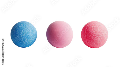 Foam massage ball set on white background 