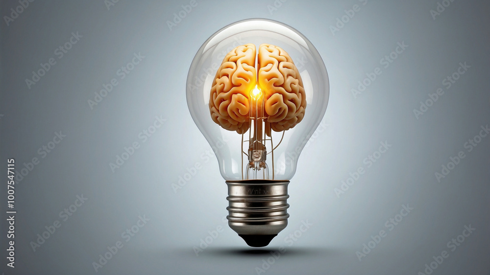 Innovative Concept of Light Bulb with Human Brain for Creativity and Knowledge Innovative Concept of Light Bulb with Human Brain for Creativity and Knowledge