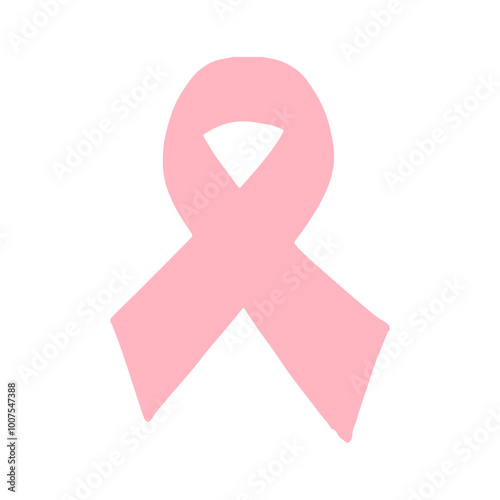 Breast cancer ribbon clip art design on plain white transparent isolated background for card, shirt, hoodie, sweatshirt, apparel, tag, mug, icon, poster or badge