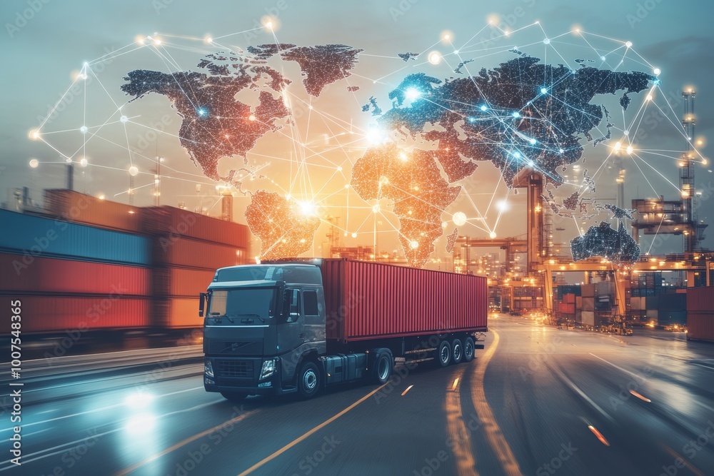 © Mikki Orso - Global business logistics  importing and exporting cargo containers at industrial ports and beyond