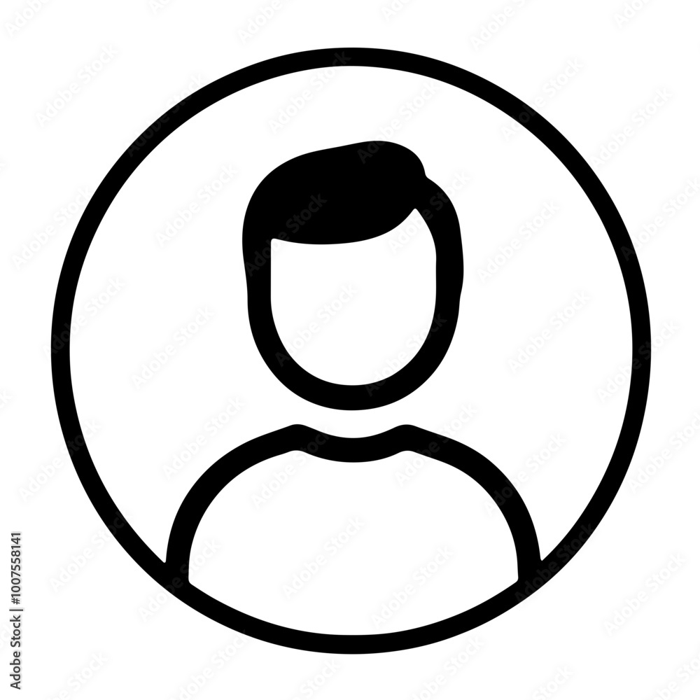 Vector icon of a person in a circle, symbolizing user profiles, accounts, or avatars. Ideal for digital applications and websites. Vector icon of a person in a circle, symbolizing user profiles, accounts, or avatars. Ideal for digital applications and websites.