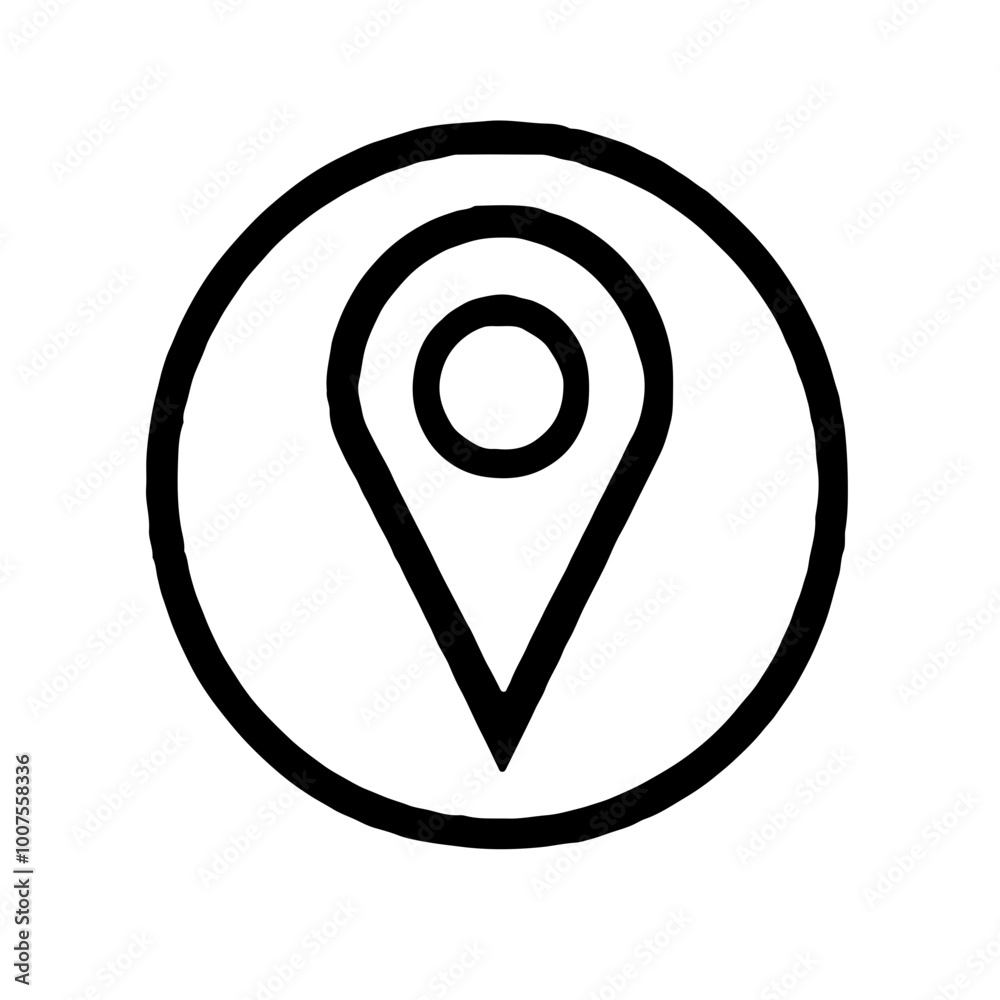 A location pin icon in a black and white design, symbolizing GPS, navigation, or mapping services in a simple, minimalist format. A location pin icon in a black and white design, symbolizing GPS, navigation, or mapping services in a simple, minimalist format.