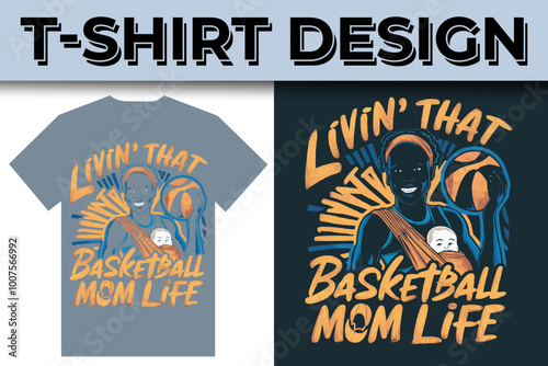 Basketball sport university league championship illustration t-shirt design 