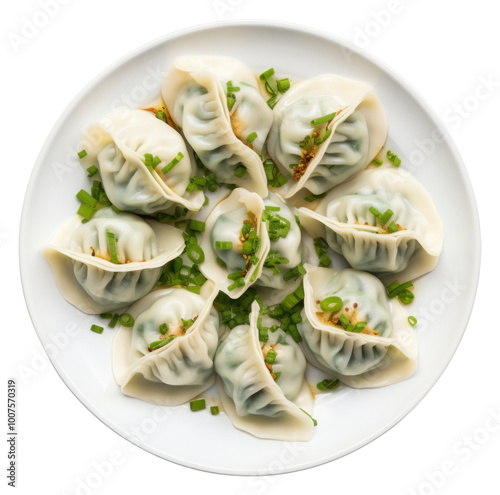 PNG Chive Dumplings dumpling food plate. photo