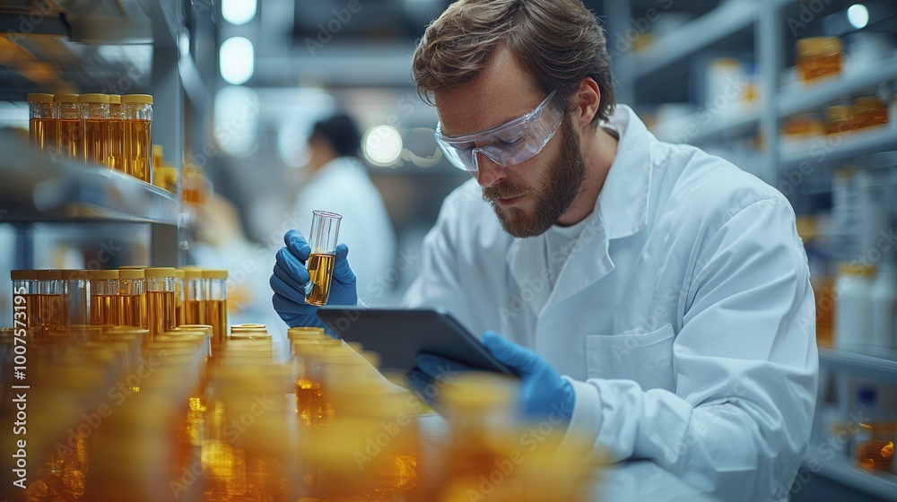 Scientist Conducting Research in Laboratory with Samples Scientist Conducting Research in Laboratory with Samples