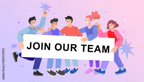 The success of teamwork. Group of business people assembling. collective project work. Business partnership concept in flat vector illustration.