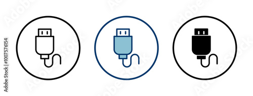 Usb icon vector isolated on white background. Flash disk icon vector