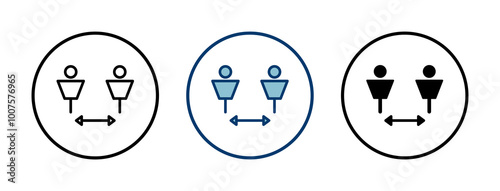 Social distancing icon vector isolated on white background. Keep distance sign. Coronavirus. Social Distancing and Self Quarantine.