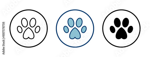 Paw icon vector isolated on white background. Paw Print icon